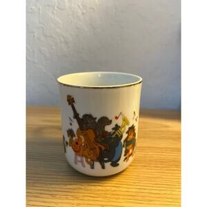 THE ARISTOCATS Cup Walt Disney Productions Japan Gold Trim Vintage